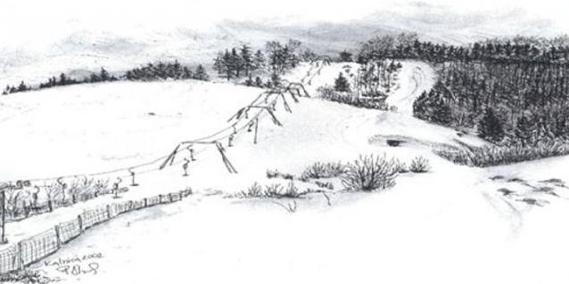 rysunek przedstawiający wyciąg narciarski
